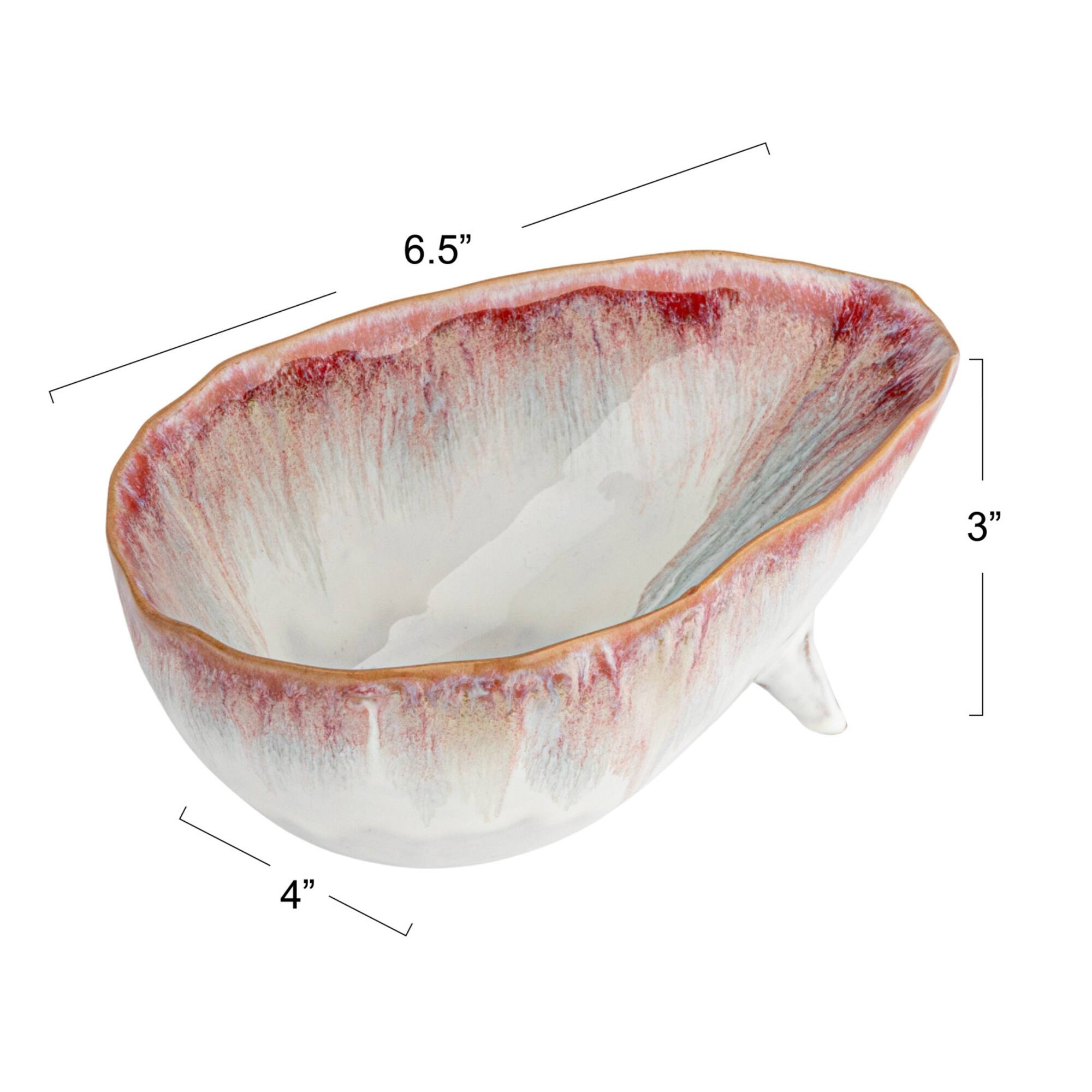 Hello Honey® 6.5" Berry Stoneware Footed Bowl